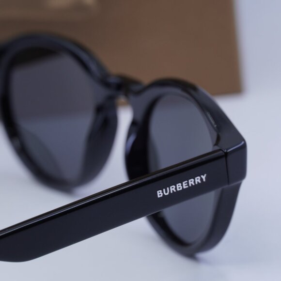 Burberry BE4404 300187 Round Sunglasses - Black/Dark Grey - Picture 10 of 11